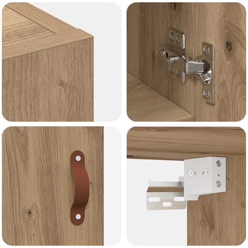 Casa si Gradina - Mobilier - Dulapuri si sifoniere - Dulapuri - Dulap de perete stejar artizanal 60 x 31 x 60 cm Lemn compozit - Infinity.ro