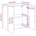 Casa si Gradina - Mobilier - Dulapuri si sifoniere - Dulapuri - Dulap de perete stejar artizanal 60 x 31 x 60 cm Lemn compozit - Infinity.ro