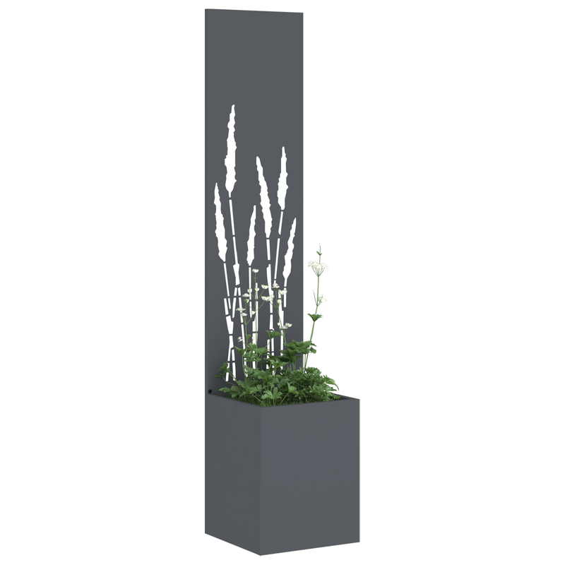 Casa si Gradina - Gradinarit si plante - Plante si ghivece - Ghivece si suporturi - Ghiveci de Gradina cu Panou Decorativ Antracit 32 x 140 cm - Infinity.ro
