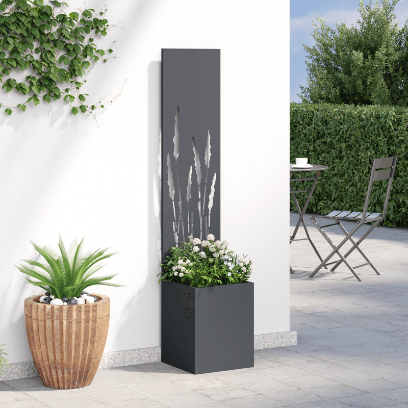 Casa si Gradina - Gradinarit si plante - Plante si ghivece - Ghivece si suporturi - Ghiveci de Gradina cu Panou Decorativ Antracit 32 x 140 cm - Infinity.ro