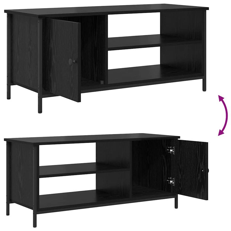Casa si Gradina - Mobilier - Comode si corpuri - Comode - Cabinet TV cu raft Stejar negru 100 x 40 x 45 cm Lemn compozit - Infinity.ro