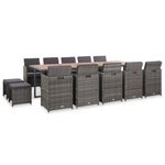 Casa si Gradina - Gradina si terasa - Mobilier exterior - Seturi mobila gradina - Set mobilier de exterior cu perne 15 piese antracit și maro poliratan - Infinity.ro