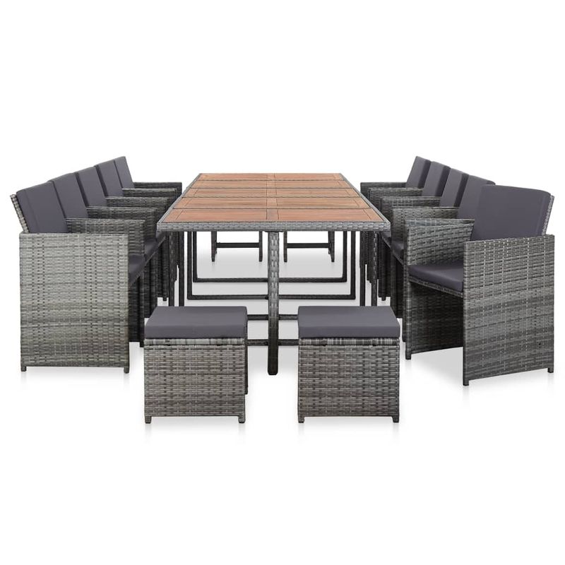 Casa si Gradina - Gradina si terasa - Mobilier exterior - Seturi mobila gradina - Set mobilier de exterior cu perne 15 piese antracit și maro poliratan - Infinity.ro