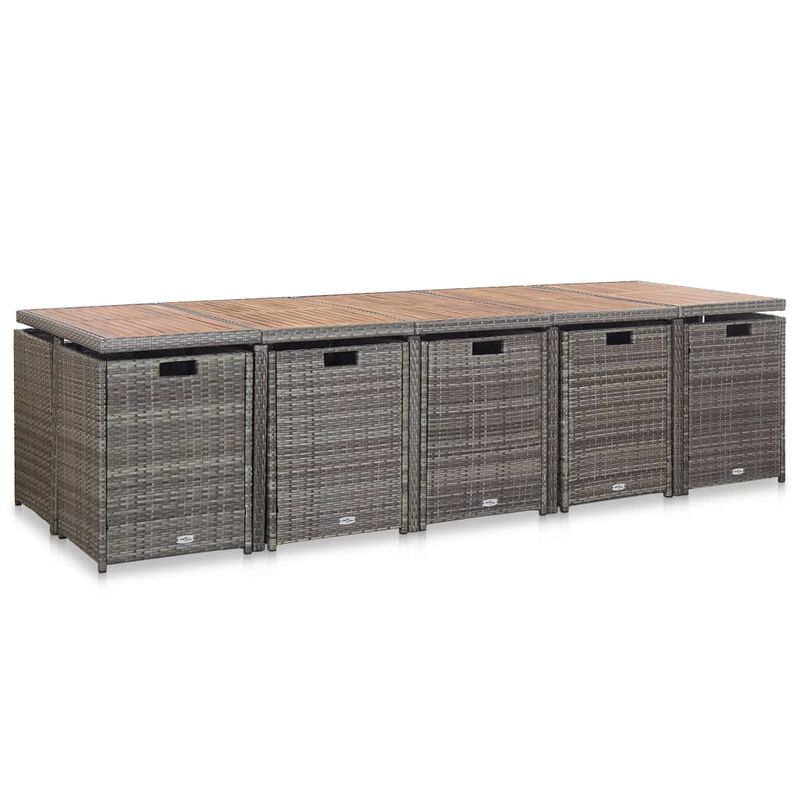 Casa si Gradina - Gradina si terasa - Mobilier exterior - Seturi mobila gradina - Set mobilier de exterior cu perne 15 piese antracit și maro poliratan - Infinity.ro