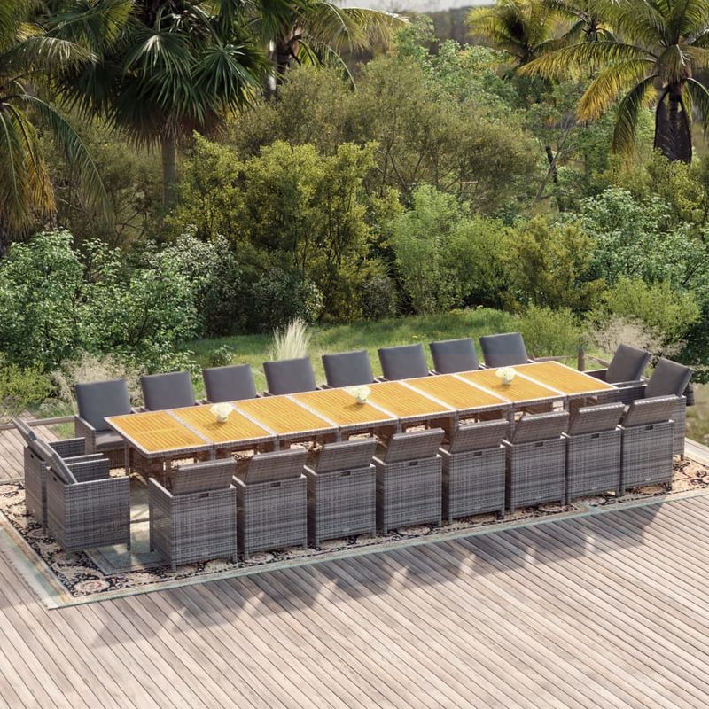 Casa si Gradina - Gradina si terasa - Mobilier exterior - Seturi mobila gradina - Set mobilier de gradina cu perne, 21 piese, poliratan, model fără suport de picioare - Infinity.ro