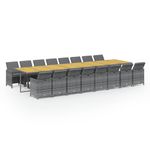 Casa si Gradina - Gradina si terasa - Mobilier exterior - Seturi mobila gradina - Set mobilier de gradina cu perne, 17 piese, gri, poliratan - Infinity.ro
