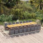 Casa si Gradina - Gradina si terasa - Mobilier exterior - Seturi mobila gradina - Set mobilier de gradina cu perne, 17 piese, gri, poliratan - Infinity.ro