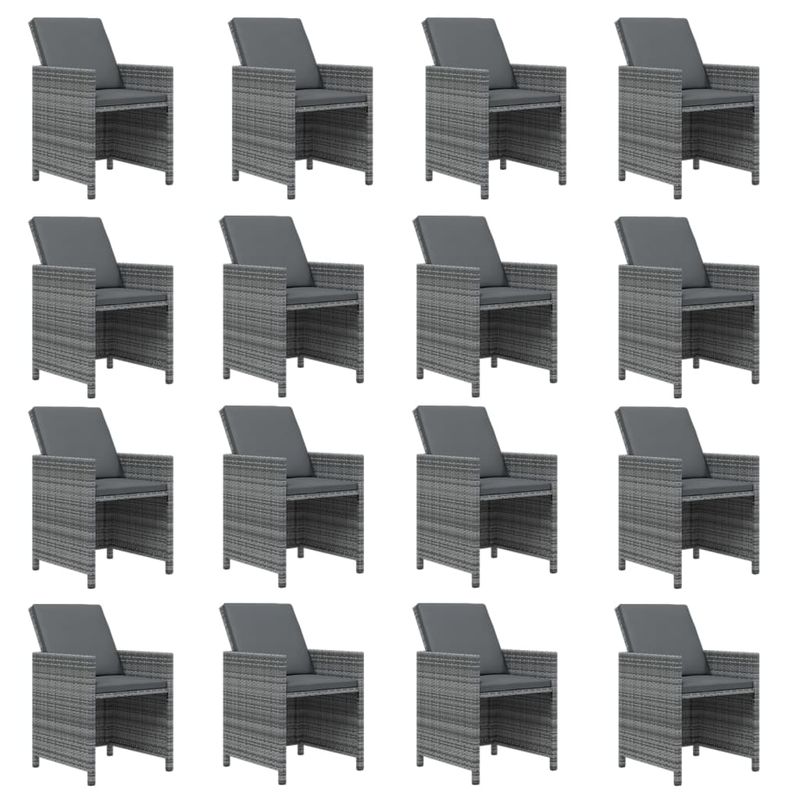Casa si Gradina - Gradina si terasa - Mobilier exterior - Seturi mobila gradina - Set mobilier de gradina cu perne, 17 piese, gri, poliratan - Infinity.ro