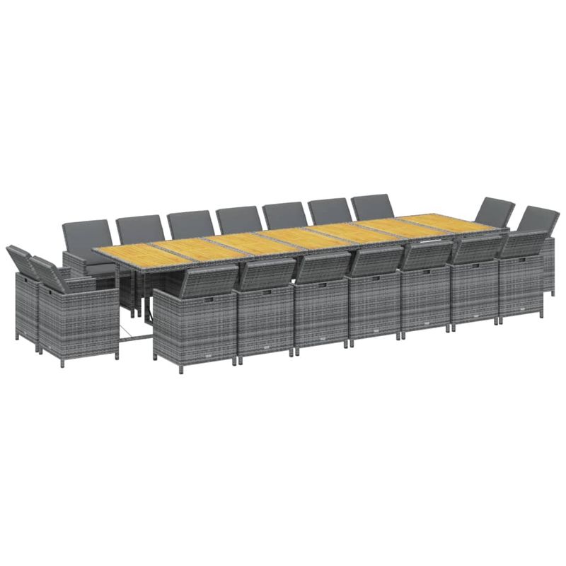 Casa si Gradina - Gradina si terasa - Mobilier exterior - Seturi mobila gradina - Set mobilier de gradina cu perne, 19 piese, poliratan, model fără suport de picioare - Infinity.ro