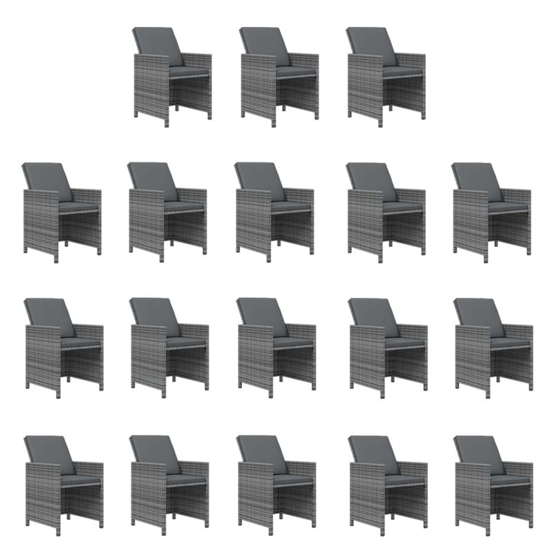 Casa si Gradina - Gradina si terasa - Mobilier exterior - Seturi mobila gradina - Set mobilier de gradina cu perne, 19 piese, poliratan, model fără suport de picioare - Infinity.ro