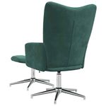 Casa si Gradina - Mobilier - Scaune si fotolii - Fotolii - Fotoliu de relaxare cu taburet, verde inchis, catifea - Infinity.ro