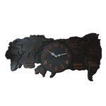 Casa si Gradina - Decoratiuni - Ceasuri - Ceas de perete in forma de harta,78 cm, Negru, RC8456AB - Infinity.ro