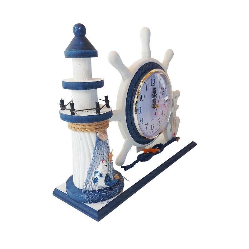 Casa si Gradina - Decoratiuni - Ceasuri - Ceas decorativ, Timona cu far, Albastru, 26 cm, K919A - Infinity.ro