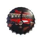 Casa si Gradina - Decoratiuni - Ceasuri - Ceas de perete in forma de capac de bere, Rosies Diner, Metal, 40 cm,  540922X - Infinity.ro