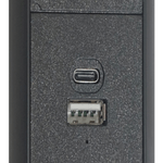 Casa si Gradina - Electrice - Prize - Priza Incorporabila Retractabila, Adsinio, Diametru 60mm, 3 Prize Schuko, 2 Porturi USB, 220-240V, 12A, Negru - Infinity.ro