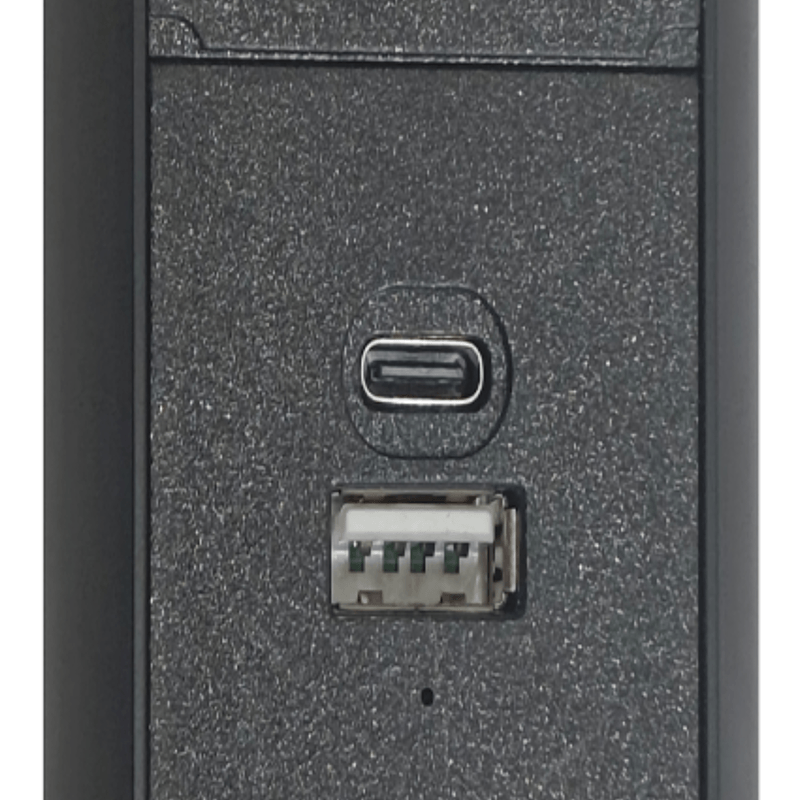 Casa si Gradina - Electrice - Prize - Priza Incorporabila Retractabila, Adsinio, Diametru 60mm, 3 Prize Schuko, 2 Porturi USB, 220-240V, 12A, Negru - Infinity.ro