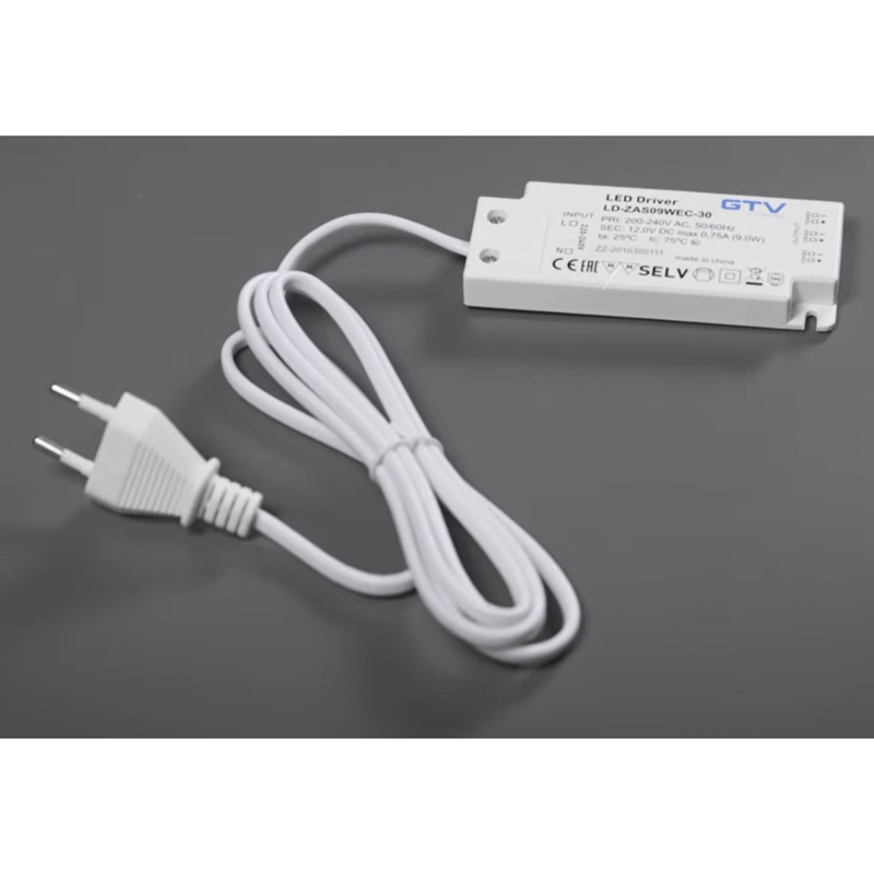 Casa si Gradina - Corpuri si surse de iluminat - Benzi LED - Sursa de Alimentare Easy Click LED, 60W, 50-60HZ, 20IP,Dimensiune 190x62x21mm, 6 Mufe mini AMP,Alb - Infinity.ro