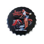 Casa si Gradina - Decoratiuni - Ceasuri - Ceas de perete in forma de capac de bere, Harley Davidson, Metal, 40 cm,  540926X - Infinity.ro