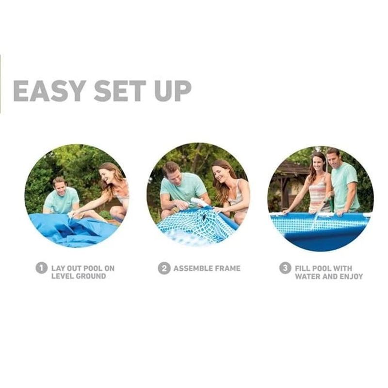 Casa si Gradina - Gradina si terasa - Piscine si accesorii - Piscine - Piscina cu Schelet Metalic Prism cu Pompa de Filtrare si Filtru, Intex, Ø3.66x0.76m, albastru - Infinity.ro