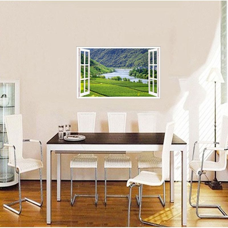 Casa si Gradina - Decoratiuni - Stickere decorative - Sticker decorativ, Fereastra 3D, Rau, 85 cm, 669STK - Infinity.ro