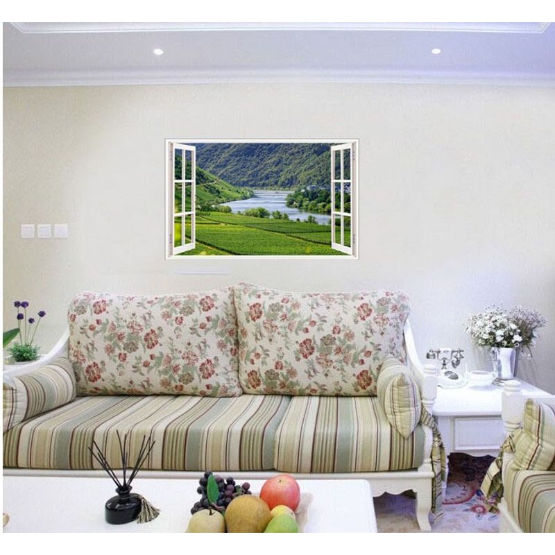 Casa si Gradina - Decoratiuni - Stickere decorative - Sticker decorativ, Fereastra 3D, Rau, 85 cm, 669STK - Infinity.ro