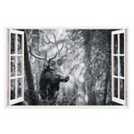 Casa si Gradina - Decoratiuni - Stickere decorative - Sticker decorativ, Fereastra 3D, Cerb, 85 cm, 314STK - Infinity.ro