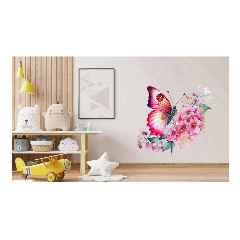 Casa si Gradina - Decoratiuni - Stickere decorative - Sticker decorativ, Fluture, Roz, 69 cm, 1209STK-2 - Infinity.ro