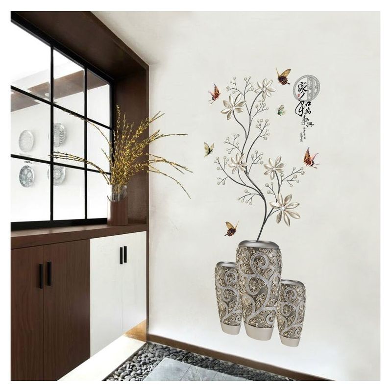 Casa si Gradina - Decoratiuni - Stickere decorative - Sticker decorativ, Vaza cu flori, 118 cm, 741STK - Infinity.ro