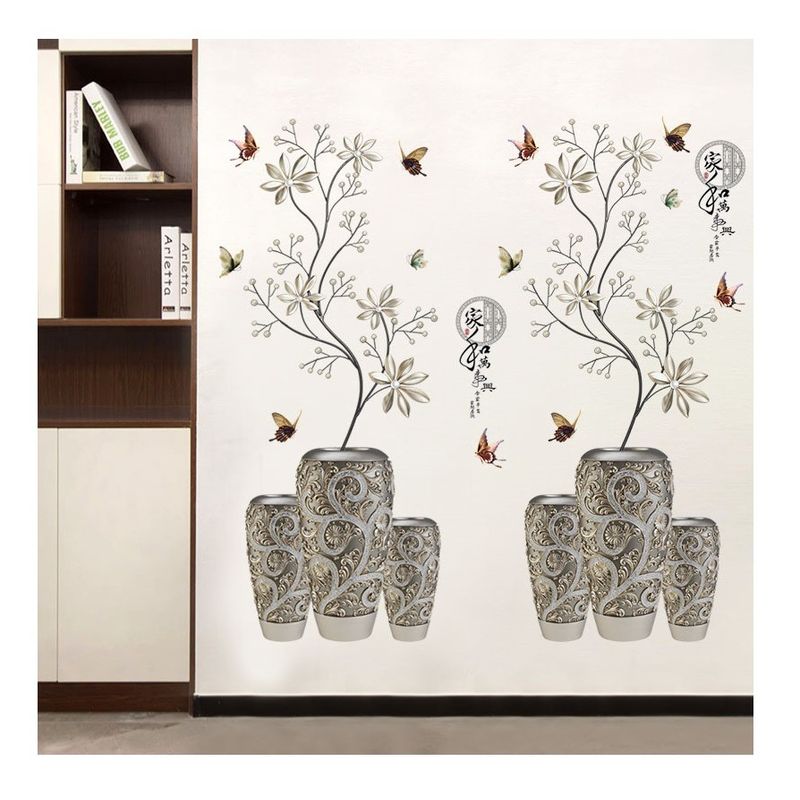 Casa si Gradina - Decoratiuni - Stickere decorative - Sticker decorativ, Vaza cu flori, 118 cm, 741STK - Infinity.ro
