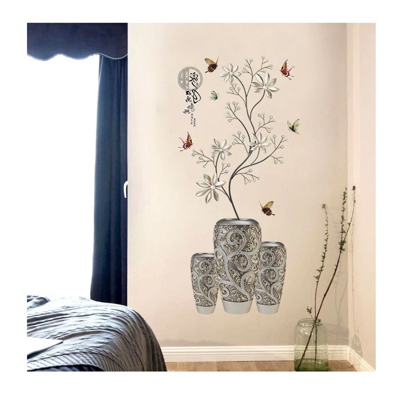 Casa si Gradina - Decoratiuni - Stickere decorative - Sticker decorativ, Vaza cu flori, 118 cm, 741STK - Infinity.ro