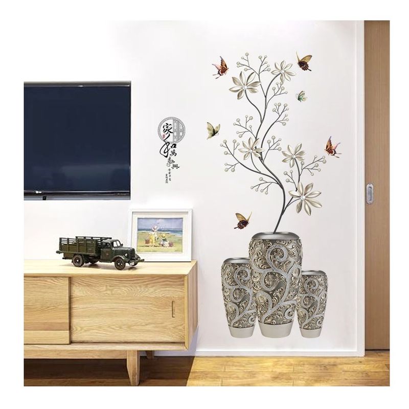 Casa si Gradina - Decoratiuni - Stickere decorative - Sticker decorativ, Vaza cu flori, 118 cm, 741STK - Infinity.ro