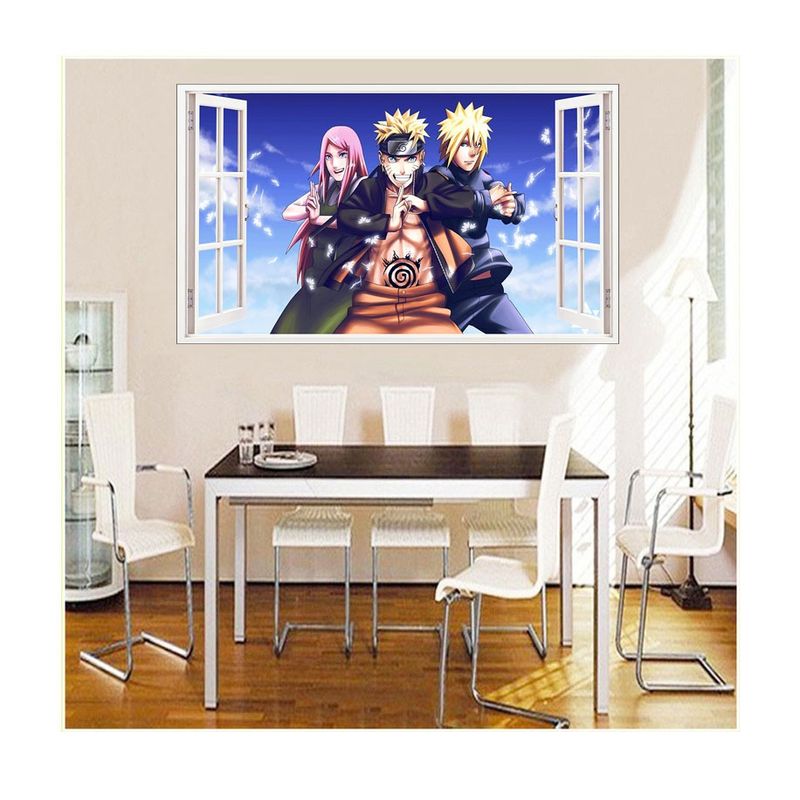 Casa si Gradina - Decoratiuni - Stickere decorative - Sticker decorativ, fereastra 3D,  Naruto, 85 cm, 1054TK - Infinity.ro