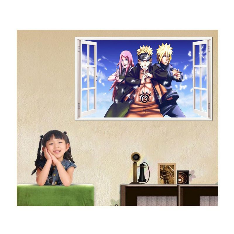 Casa si Gradina - Decoratiuni - Stickere decorative - Sticker decorativ, fereastra 3D,  Naruto, 85 cm, 1054TK - Infinity.ro
