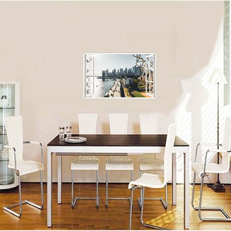 Casa si Gradina - Decoratiuni - Stickere decorative - Sticker decorativ, Fereastra 3D, New York, 85 cm, 689STK - Infinity.ro