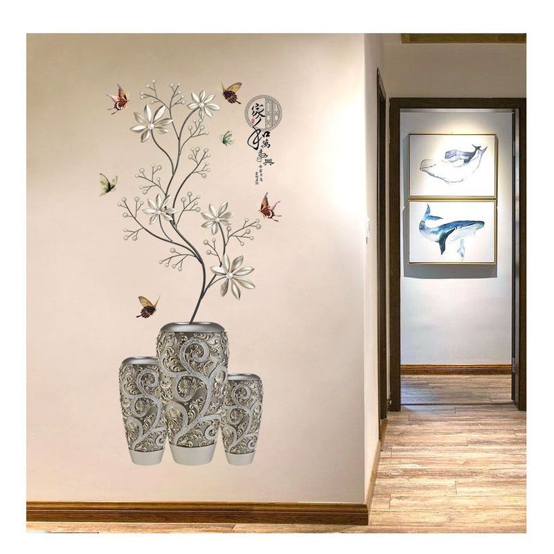 Casa si Gradina - Decoratiuni - Stickere decorative - Sticker decorativ, Vaza cu flori, 118 cm, 741STK - Infinity.ro
