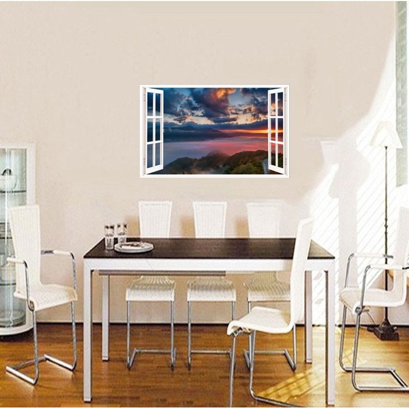 Casa si Gradina - Decoratiuni - Stickere decorative - Sticker decorativ, Fereastra 3D, Munte, 85 cm, 654STK - Infinity.ro