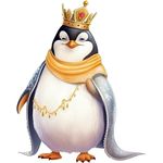 Casa si Gradina - Decoratiuni - Stickere decorative - Sticker decorativ, Pinguin Rege, Alb, 76 cm, 1277STK-5 - Infinity.ro