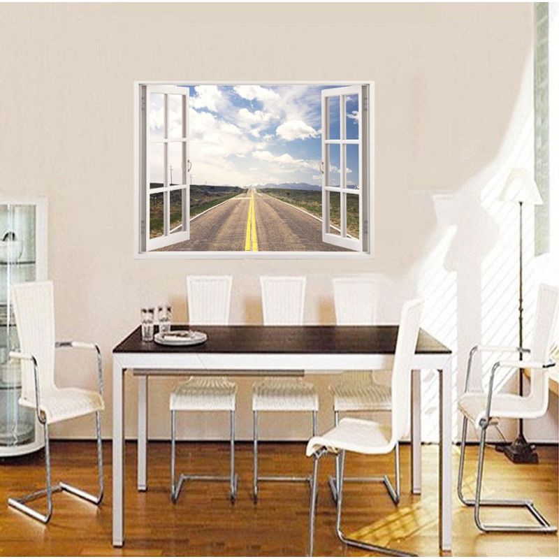 Casa si Gradina - Decoratiuni - Stickere decorative - Sticker decorativ, Fereastra 3D, Sosea, 85 cm, 513STK - Infinity.ro