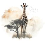 Casa si Gradina - Decoratiuni - Stickere decorative - Sticker decorativ, Girafa, Maro, 70 cm, 1307STK-8 - Infinity.ro