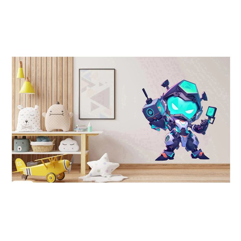 Casa si Gradina - Decoratiuni - Stickere decorative - Sticker decorativ Supererou, Turcoaz, 64 cm, 1311STK-9 - Infinity.ro