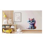 Casa si Gradina - Decoratiuni - Stickere decorative - Sticker decorativ, Pisica, Albastru, 69 cm, 1234STK - Infinity.ro