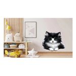 Casa si Gradina - Decoratiuni - Stickere decorative - Sticker decorativ, Pisica, Negru, 65 cm, 1229STK - Infinity.ro