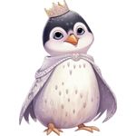 Casa si Gradina - Decoratiuni - Stickere decorative - Sticker decorativ, Pinguin Rege, Alb, 82 cm, 1277STK-7 - Infinity.ro