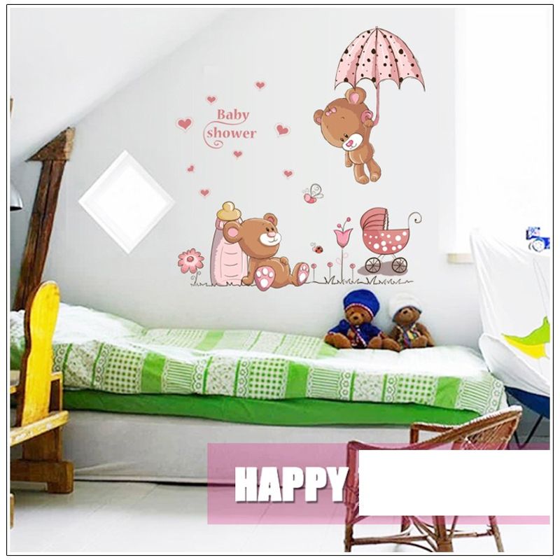 Casa si Gradina - Decoratiuni - Stickere decorative - Sticker decorativ, Ursuleti, Baby shower, 77 cm, 712STK - Infinity.ro