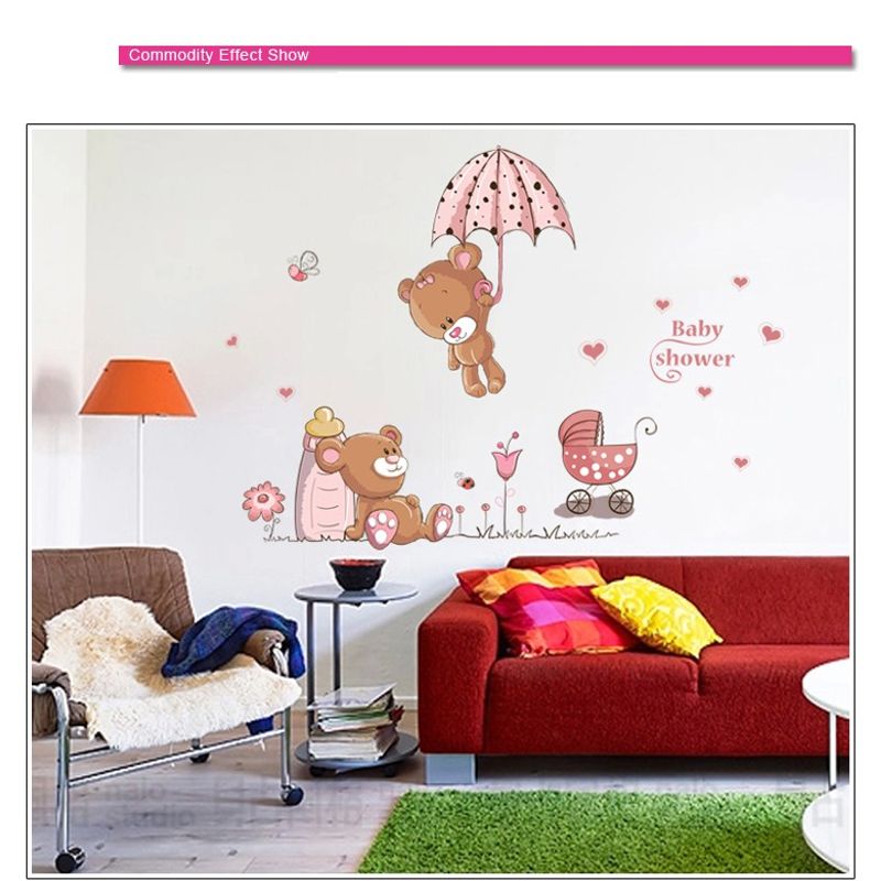 Casa si Gradina - Decoratiuni - Stickere decorative - Sticker decorativ, Ursuleti, Baby shower, 77 cm, 712STK - Infinity.ro