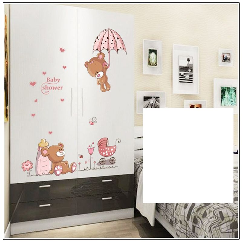Casa si Gradina - Decoratiuni - Stickere decorative - Sticker decorativ, Ursuleti, Baby shower, 77 cm, 712STK - Infinity.ro