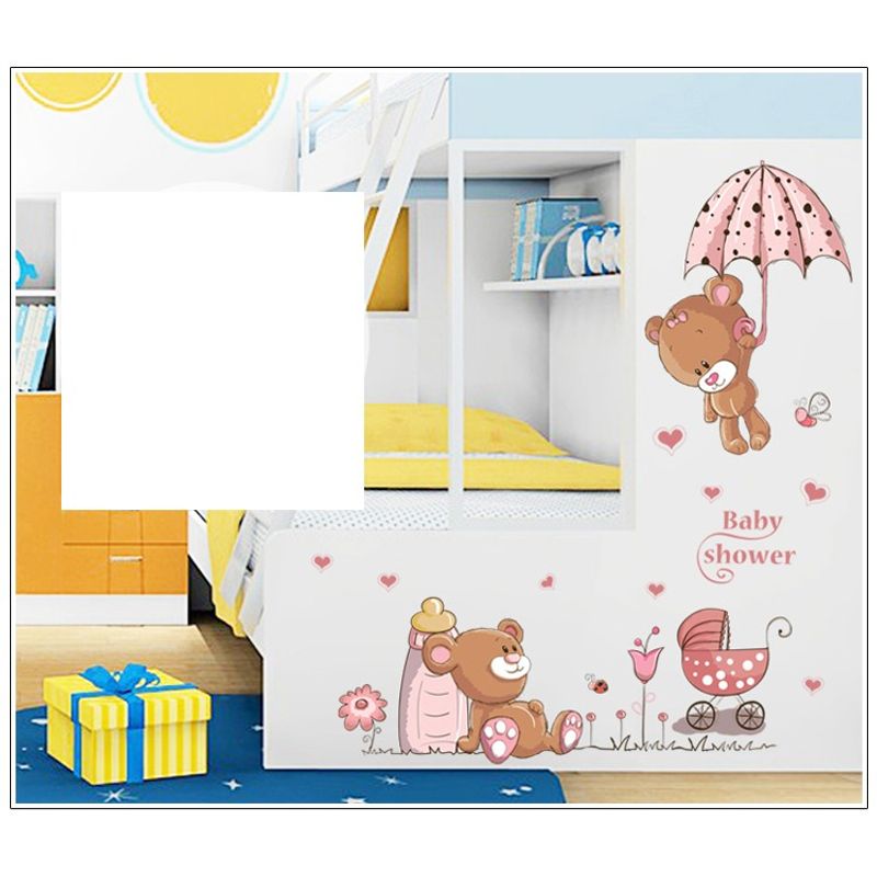 Casa si Gradina - Decoratiuni - Stickere decorative - Sticker decorativ, Ursuleti, Baby shower, 77 cm, 712STK - Infinity.ro