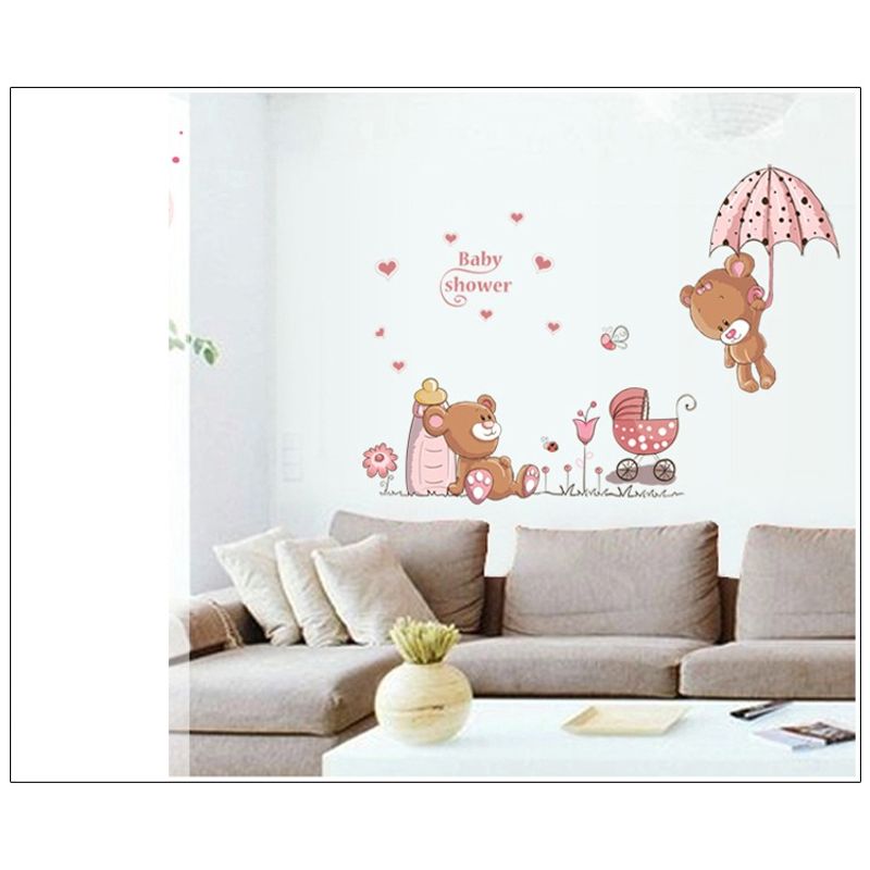 Casa si Gradina - Decoratiuni - Stickere decorative - Sticker decorativ, Ursuleti, Baby shower, 77 cm, 712STK - Infinity.ro