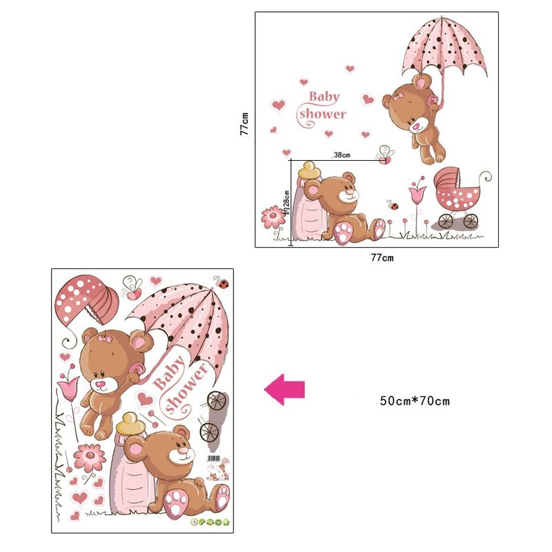 Casa si Gradina - Decoratiuni - Stickere decorative - Sticker decorativ, Ursuleti, Baby shower, 77 cm, 712STK - Infinity.ro