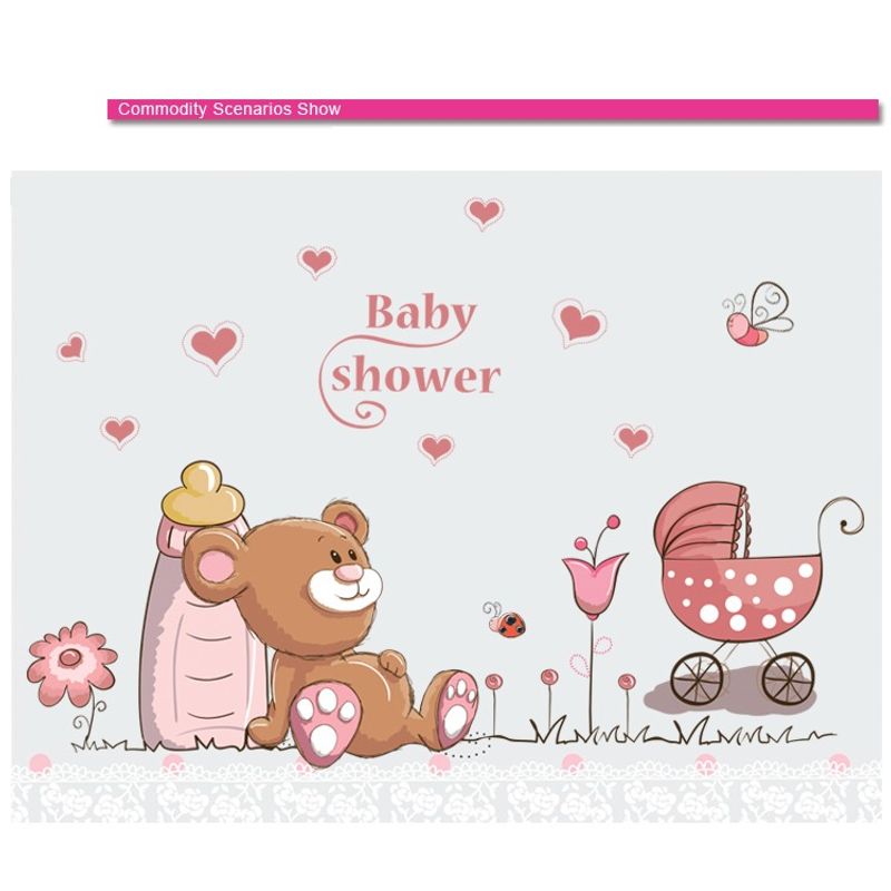 Casa si Gradina - Decoratiuni - Stickere decorative - Sticker decorativ, Ursuleti, Baby shower, 77 cm, 712STK - Infinity.ro